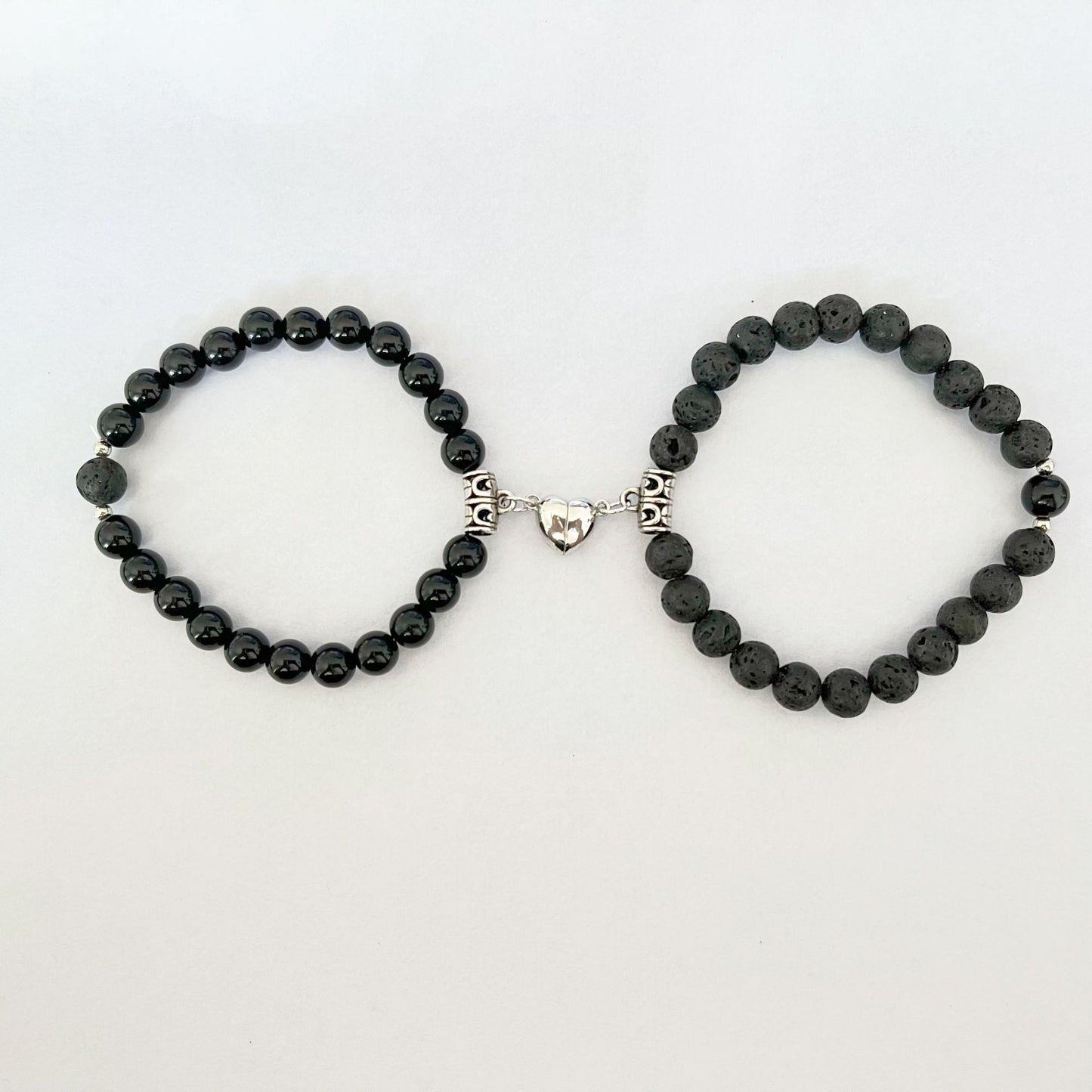 Turquoise Peach Heart Magnet Couple Design Bracelet