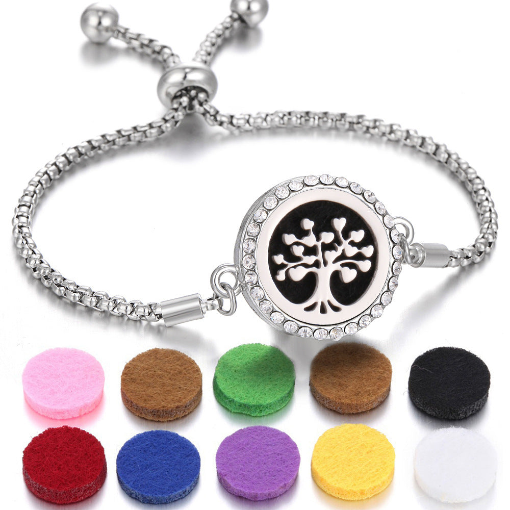 2024 New Kaleidoscope Aromatherapy Bracelet Perfume Essential Oil Diffuser Locket Bracelet Charms Women Aroma Diffuser Jewelry