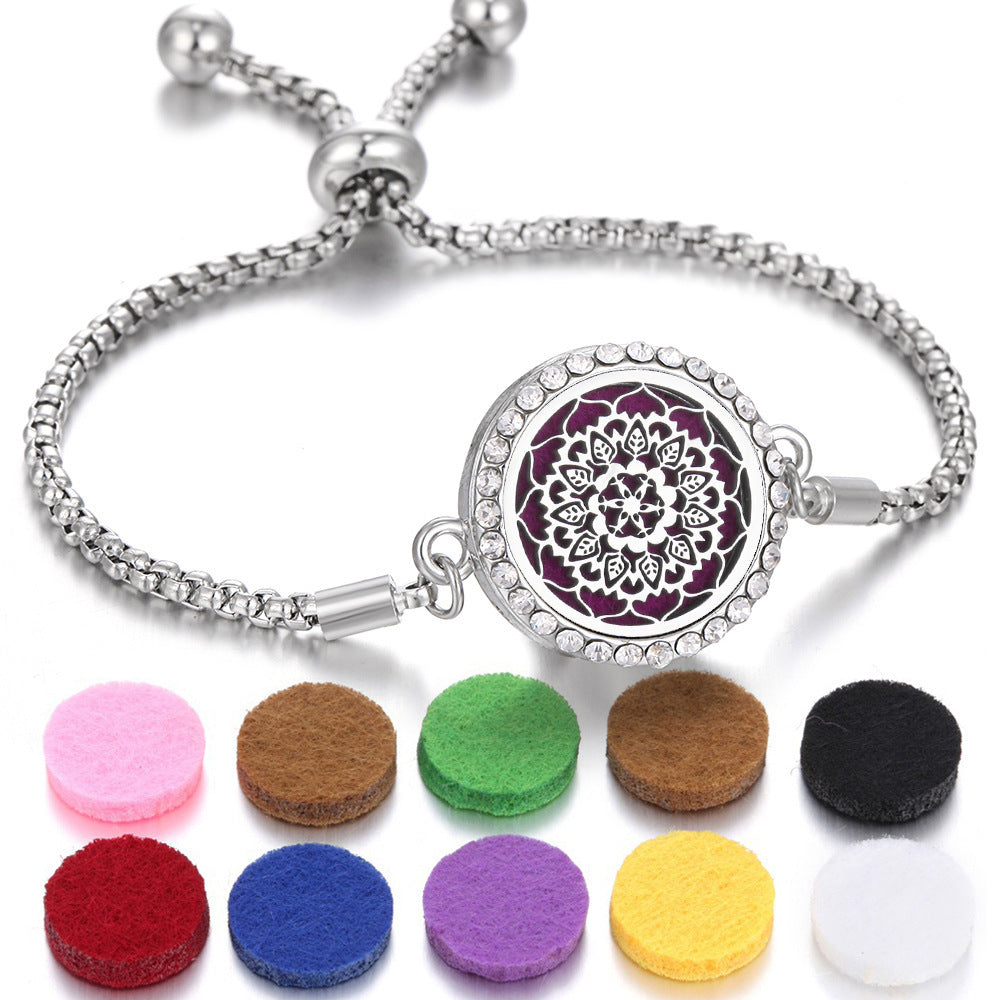 2024 New Kaleidoscope Aromatherapy Bracelet Perfume Essential Oil Diffuser Locket Bracelet Charms Women Aroma Diffuser Jewelry