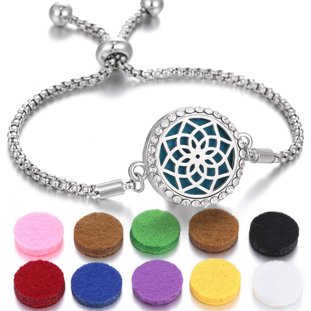 2024 New Kaleidoscope Aromatherapy Bracelet Perfume Essential Oil Diffuser Locket Bracelet Charms Women Aroma Diffuser Jewelry